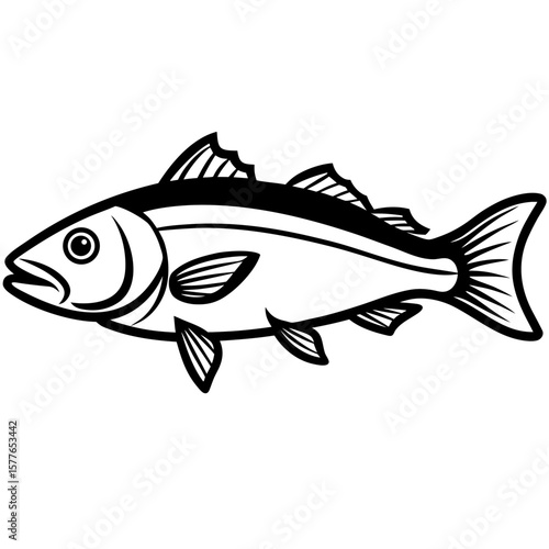 Cod line art vector