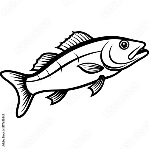 Cod line art vector