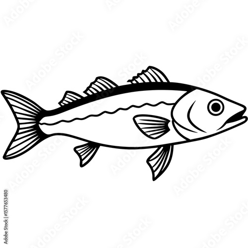 Cod line art vector