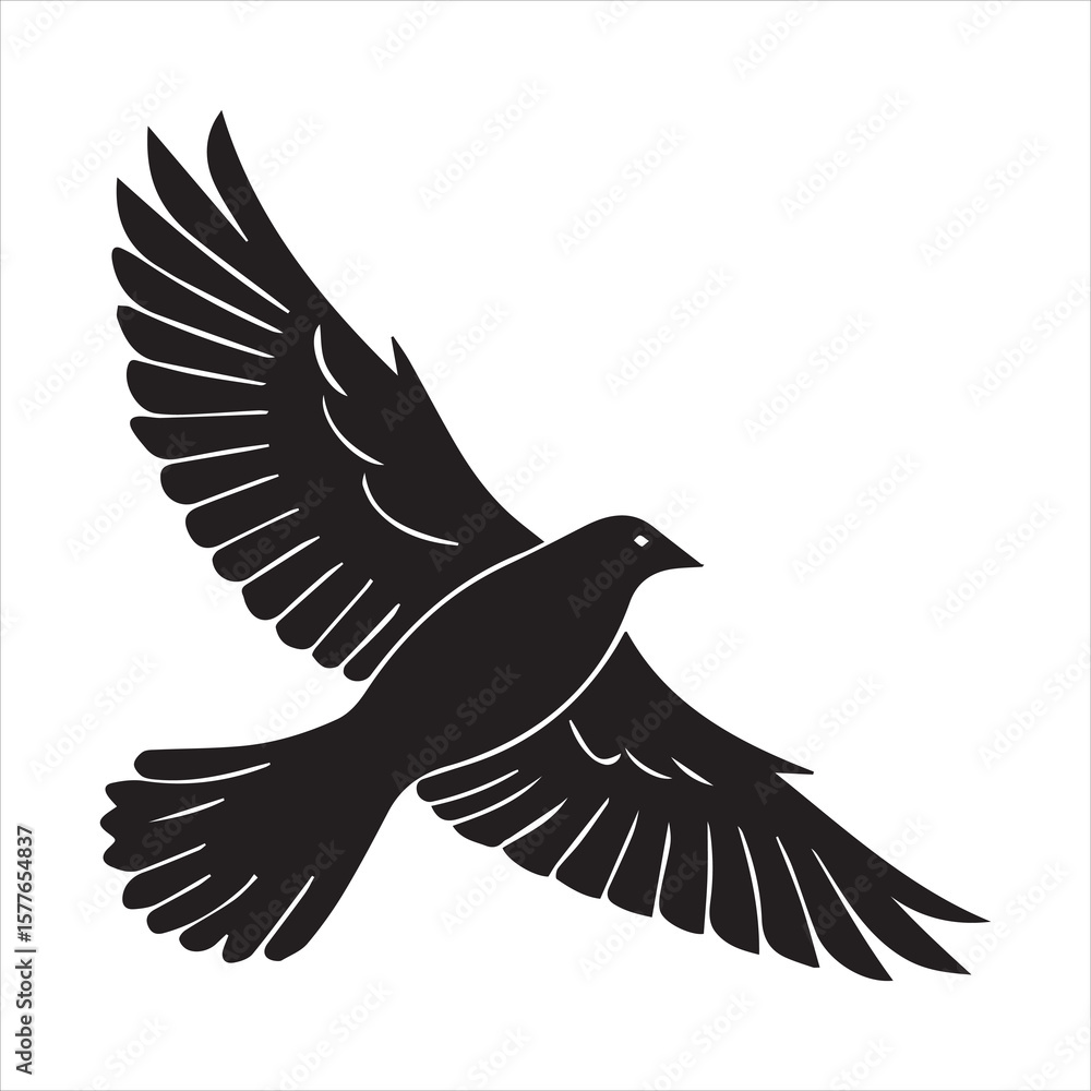 Naklejka premium mourning dove silhouette vector art