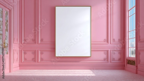 Empty Frame in Pink Room