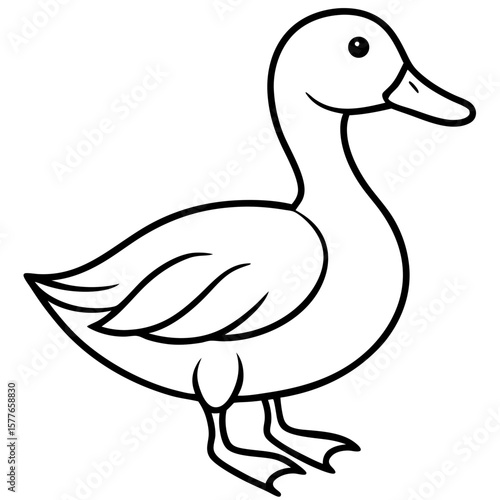 Duck line art vector