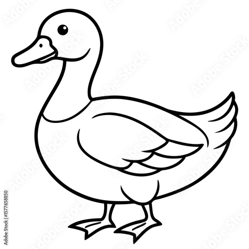 Duck line art vector