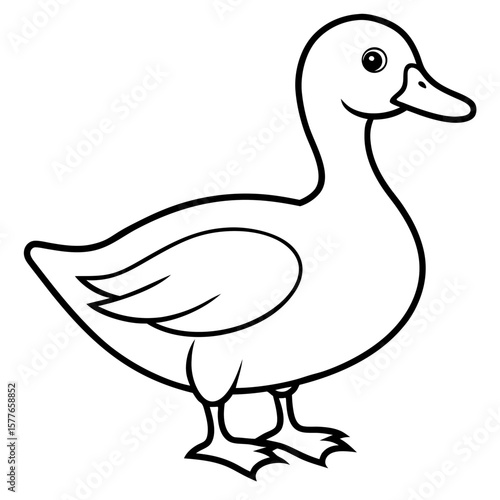 Duck line art vector