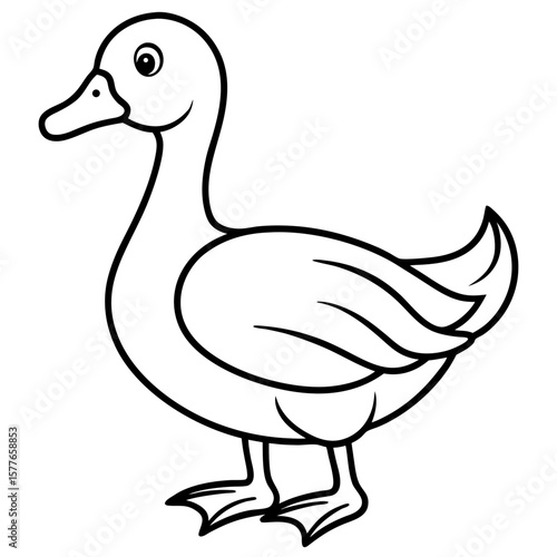 Duck line art vector