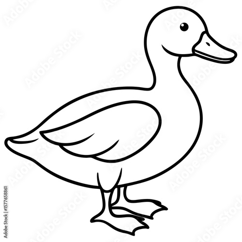 Duck line art vector