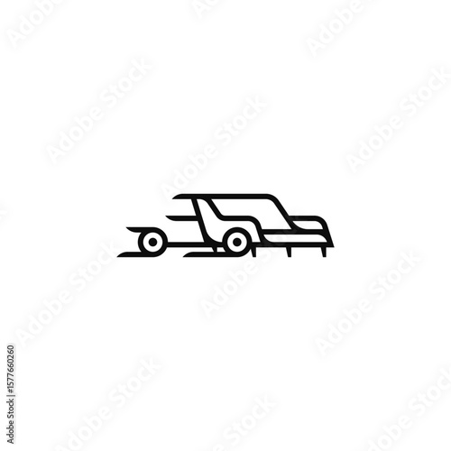 Furniture delivery by car logo design.