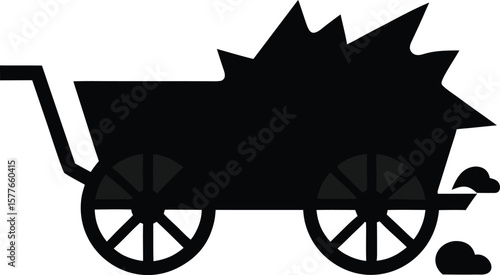 Covered wagon icon isolated on white background