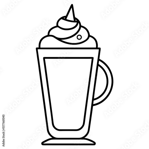 Dalgona Coffee line art vector