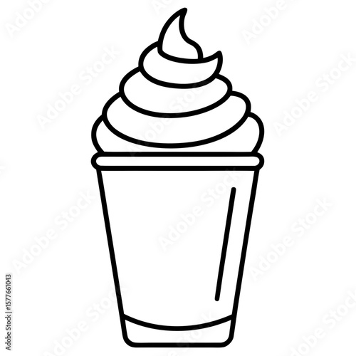 Dalgona Coffee line art vector