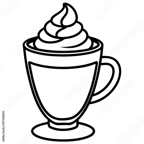 Dalgona Coffee line art vector