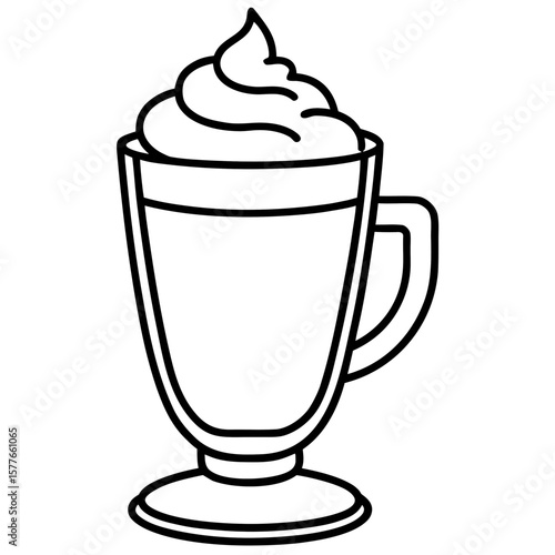 Dalgona Coffee line art vector