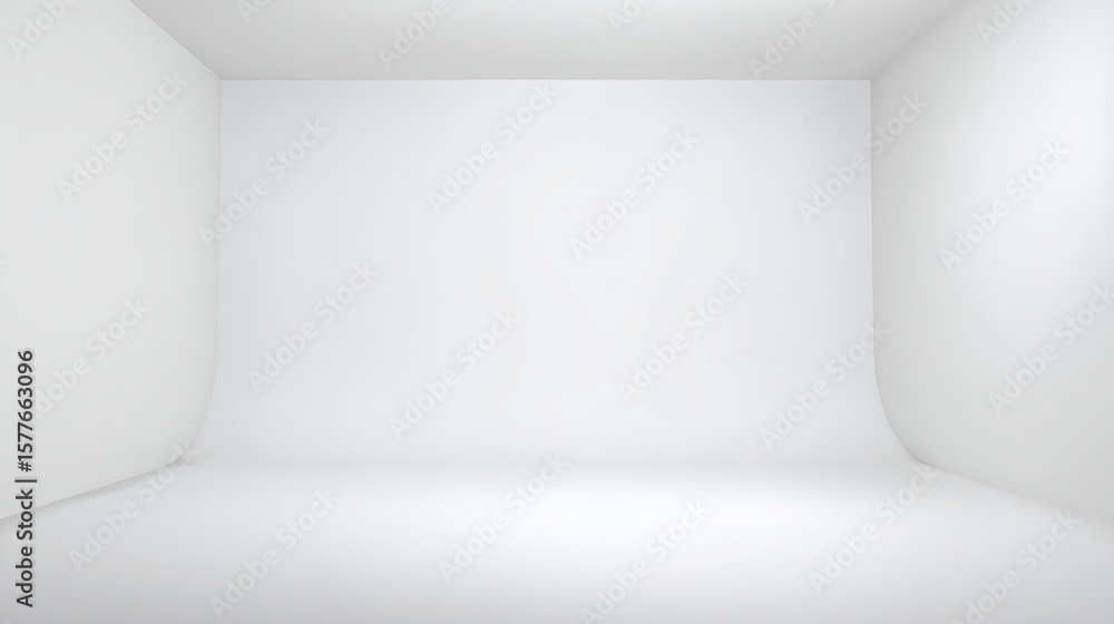 custom made wallpaper toronto digitalMinimal White Studio Setup with Curved Wall and Soft Diffused Lighting for Photography or 3D Rendering