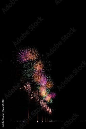 夏の夜空に咲く大輪の花火