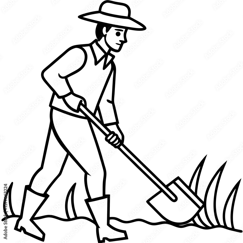Cultivator line art vector Cultivator line art vector