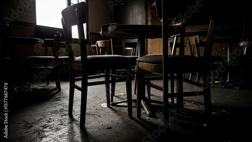 Abandoned Diner with Decaying Furniture