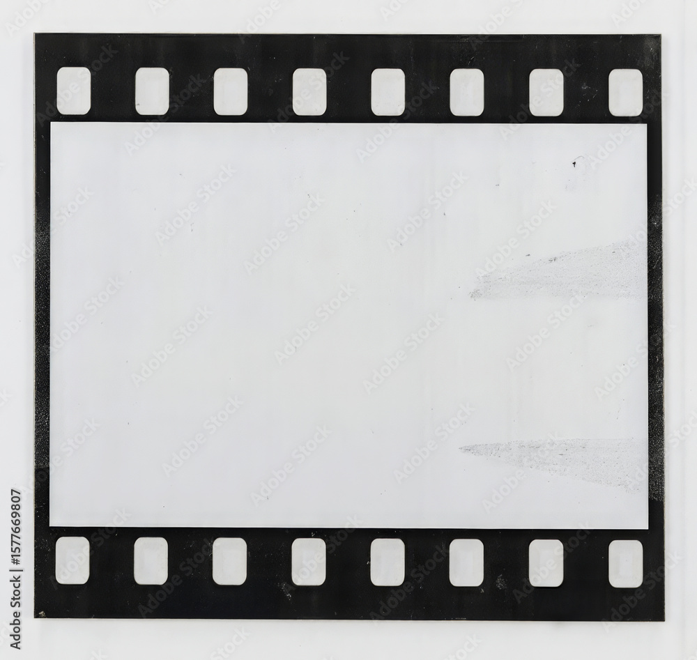 Naklejka premium empty 35mm film frame strip on white background.
