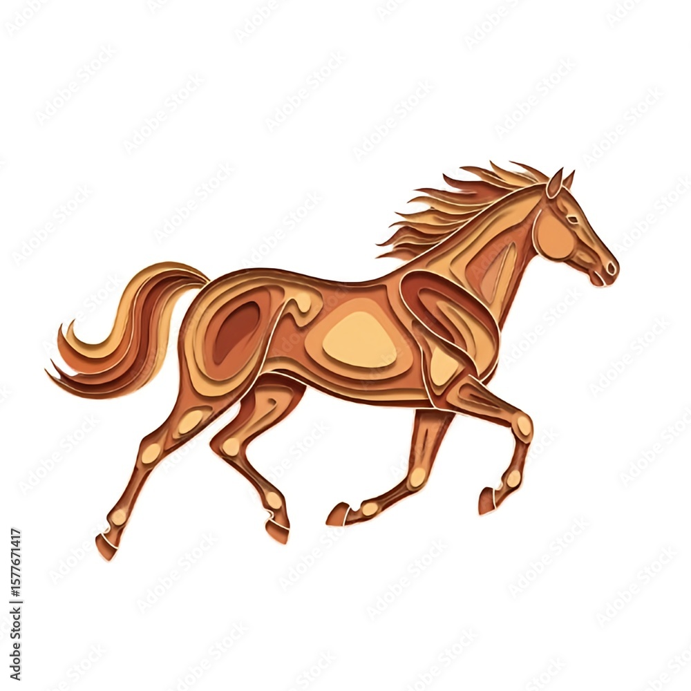 Fototapeta premium horse silhouette isolated on white
