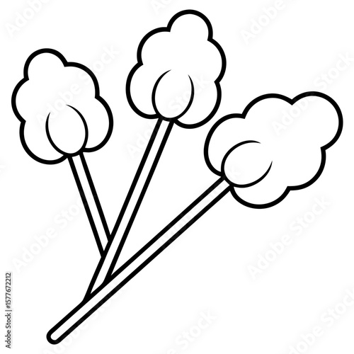 Cotton swabs line art vector