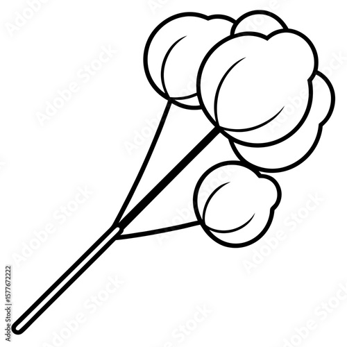 Cotton swabs line art vector