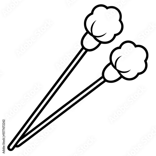 Cotton swabs line art vector