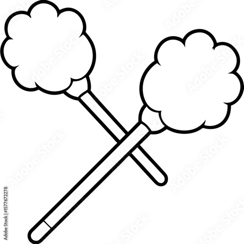 Cotton swabs line art vector