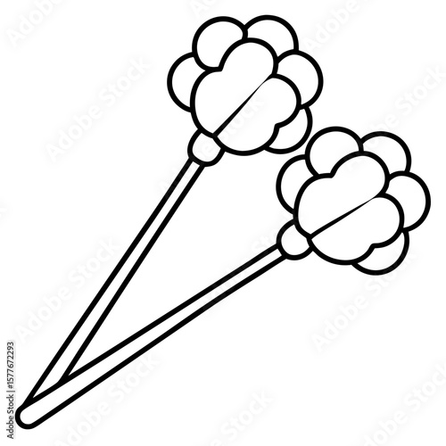 Cotton swabs line art vector