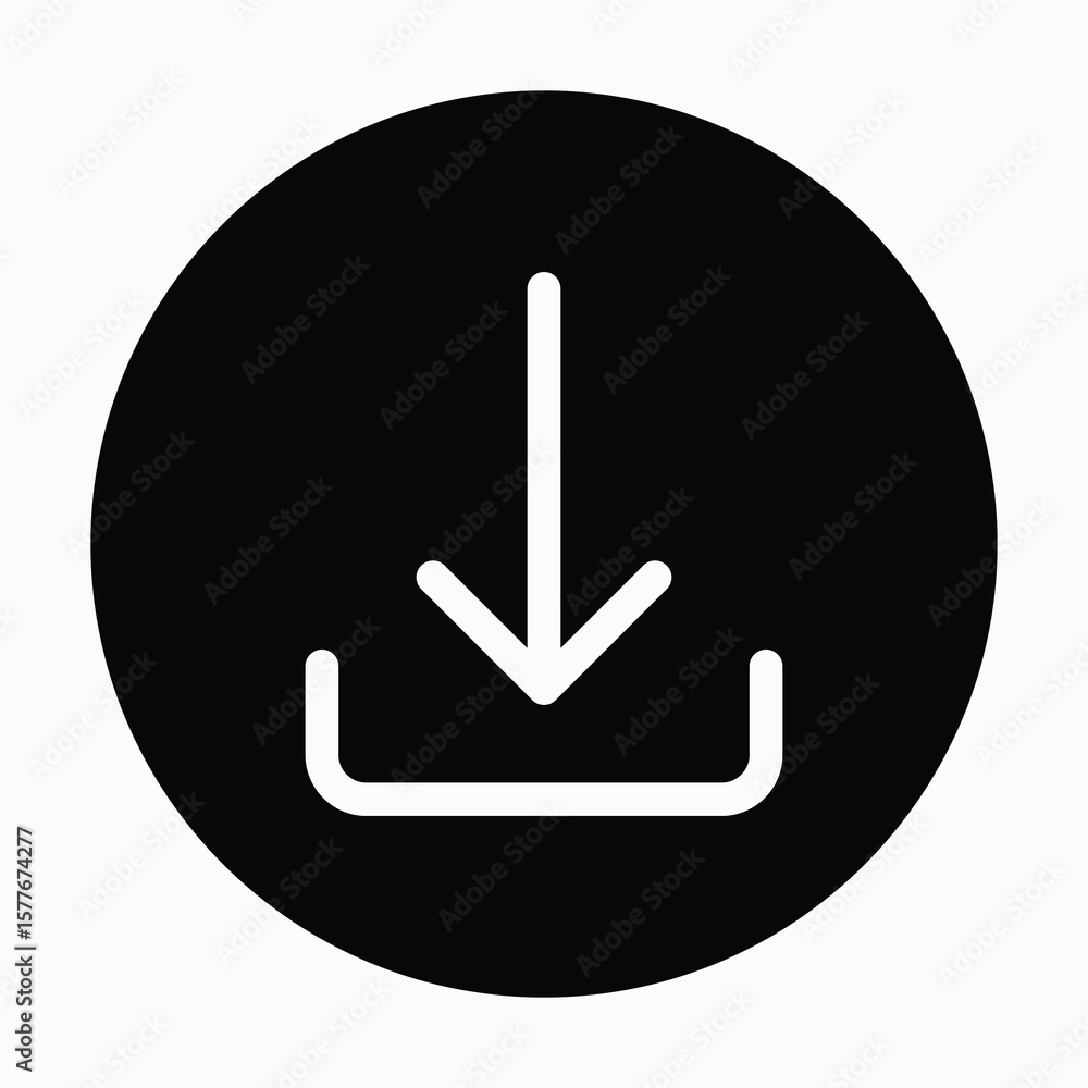Download Circular Icon For User Interface, Isolated Vector Icon. Download Circular Icon For User Interface, Isolated Vector Icon.
