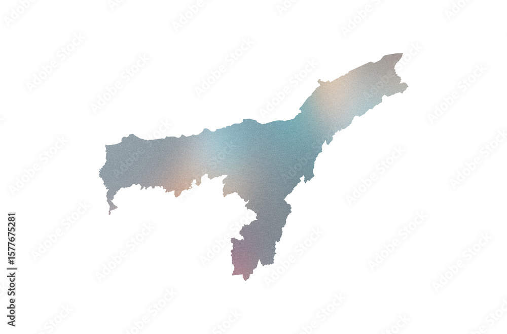 Fototapeta premium gradient icon of assam map png, assam india map transparent png