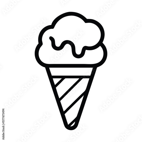 Sweet ice cream icon outline sweet ice cream vector icon for Illustrations