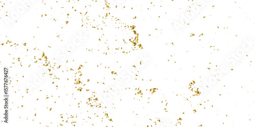 Doted and confetti golden glitter on transparent background. Shiny glittering dust. Gold glitter sparkle confetti that floats down falling. Vector illustration.