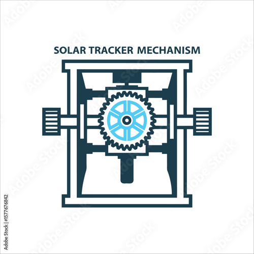 Solar Tracker Mechanism Diagram, Renewable Energy Concept  Solar tracker mechanism