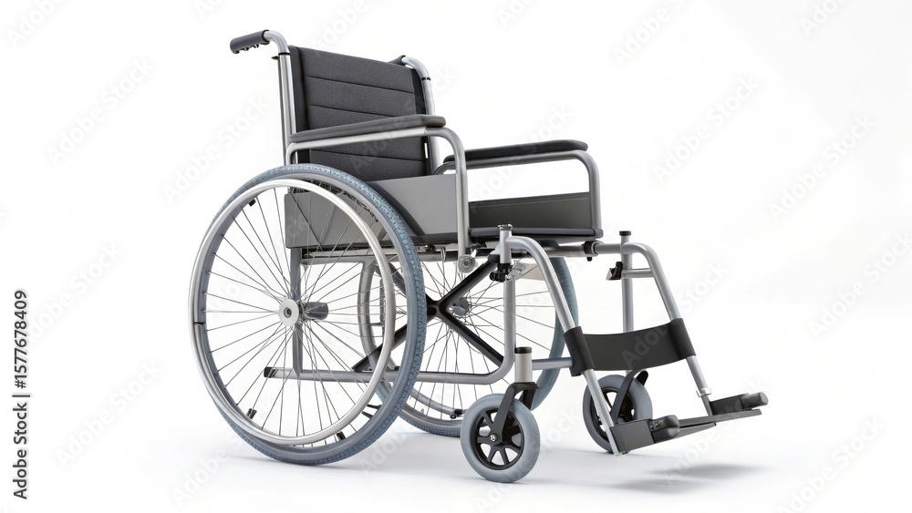 Fototapeta premium Modern wheelchair with large spoked wheels on a white background
