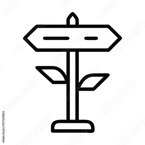 Direction signboard icon logo vector design
