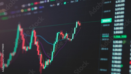 Wallpaper Mural stock market graph Torontodigital.ca
