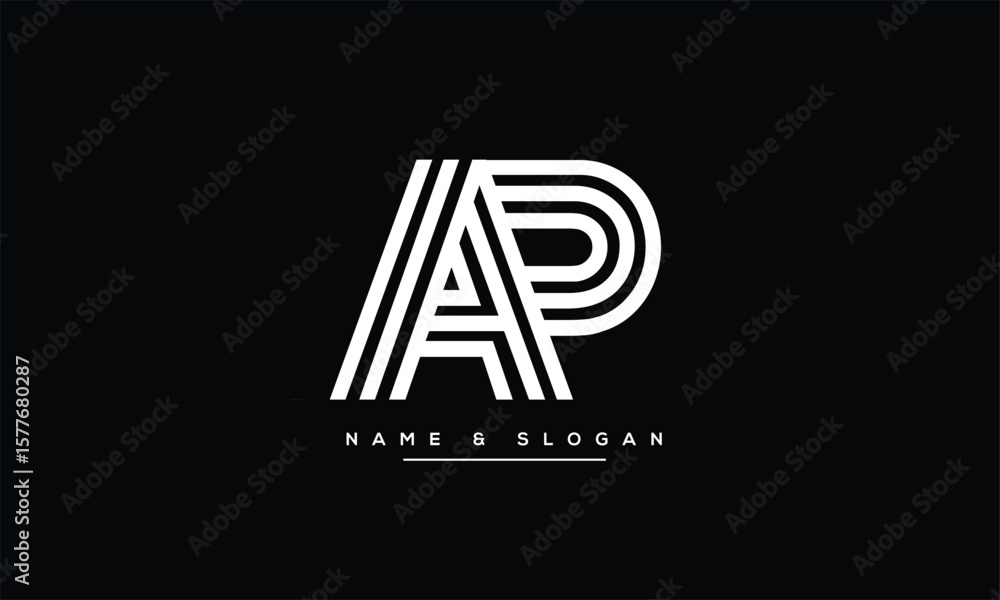 Obraz premium AP, PA, A, P Abstract Letters Logo Monogram
