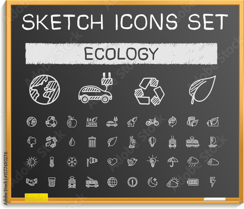 Sketch Icons set Ecology