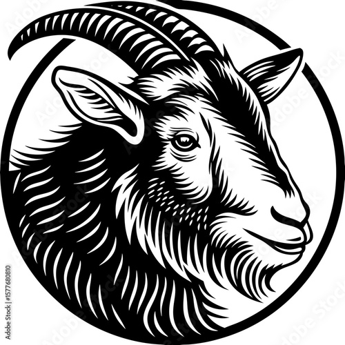 goat (linocut style)