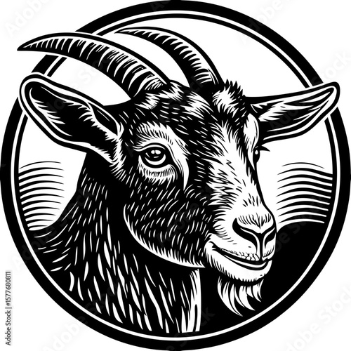 goat (linocut style)