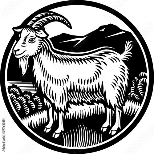 goat (linocut style)