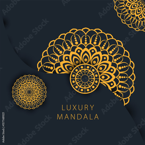 Luxury mandala with floral background