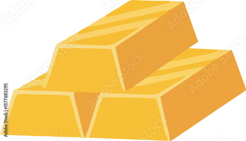Three gold bars stacked on top of each other, illustrating wealth and precious metals.