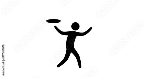 Silhouette of a person throwing a frisbee in a playful manner  