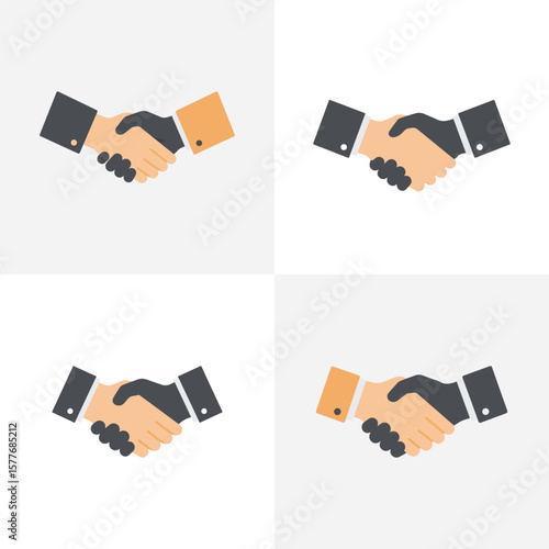 Business handshake vector illustration: A symbol of agreement and partnership between people, depicting a successful team deal