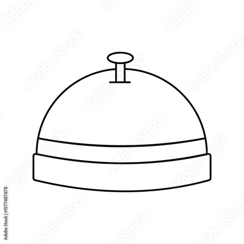 reception desk bell lineal icon with white background vector stock illustration