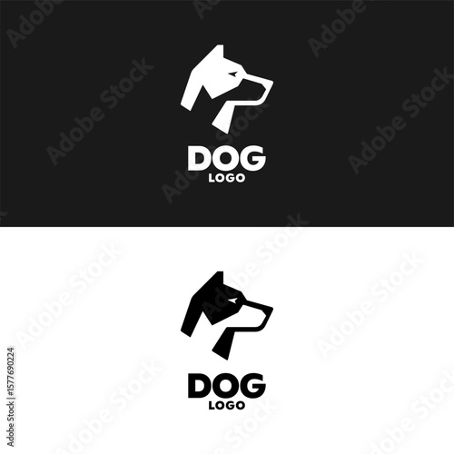 Sharp Dog Profile Logo Silhouette