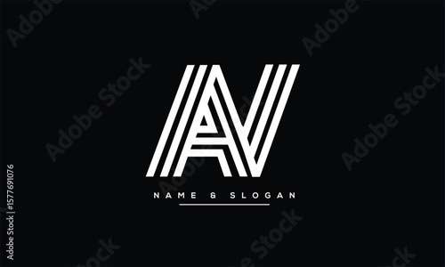 AV, VA, A, V Abstract Letters Logo Monogram