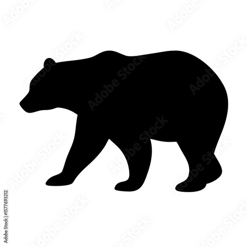 polar bear silhouette vector on white background