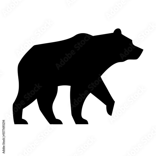 polar bear silhouette vector on white background