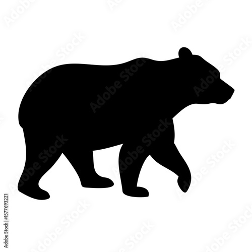 polar bear silhouette vector on white background
